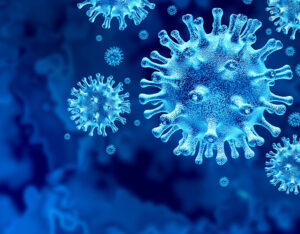 Headline New Jersey Schools Get Updated Quarantine Recommendations with a blue corona virus image background