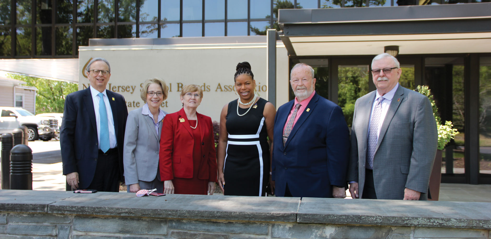 Dr. Lawrence S. Feinsod with the current NJSBA officers, May 2021. 