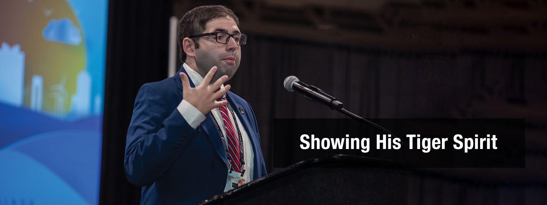 Adam Parkinson, president of the West New York Board of Education, speaks at Workshop 2022 in Atlantic City.