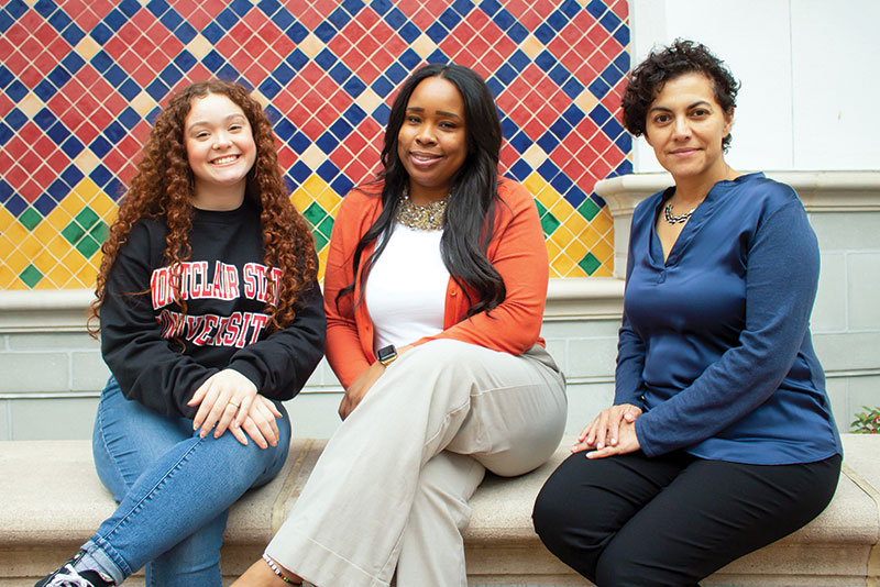 Left to right: Melissa De Almeida with Danielle Epps, director of admissions, recruitment and diversity in the teacher education program at Montclair; and Dr. Mayida Zaal, an associate professor of teaching and learning at the university.